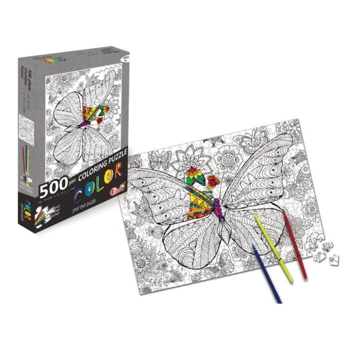 BUTTERFLY COLORING PUZZLE - 500 PCS - Image 1