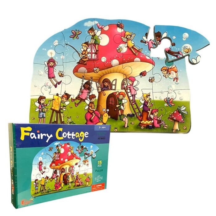 FAIRY COTTAGE SHAPE FLOOR PUZZLE-15 PCS - Image 1